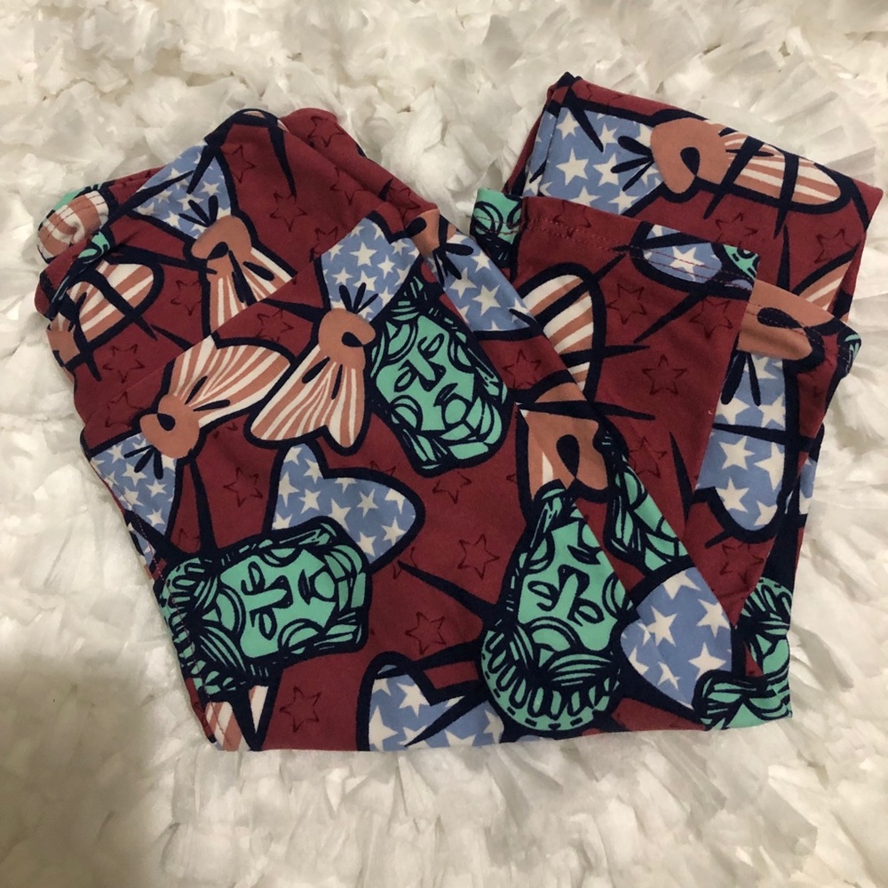 LulaRoe Leggings Tween Fourth of July